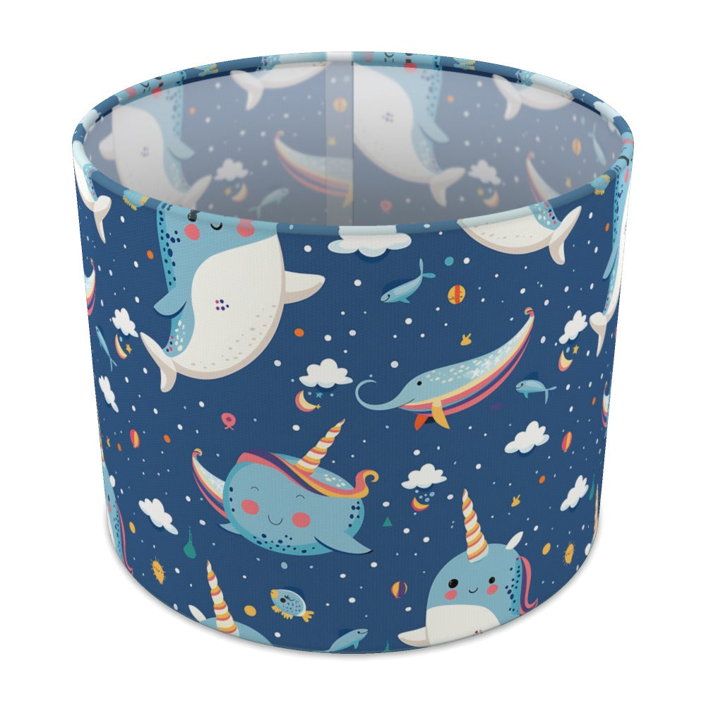 Narwhal Whale Clouds lampshade - 25cm Table