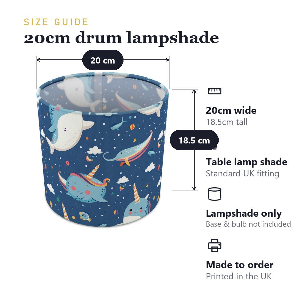 Narwhal Whale Clouds lampshade