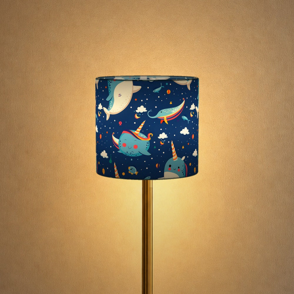 Narwhal Whale Clouds lampshade