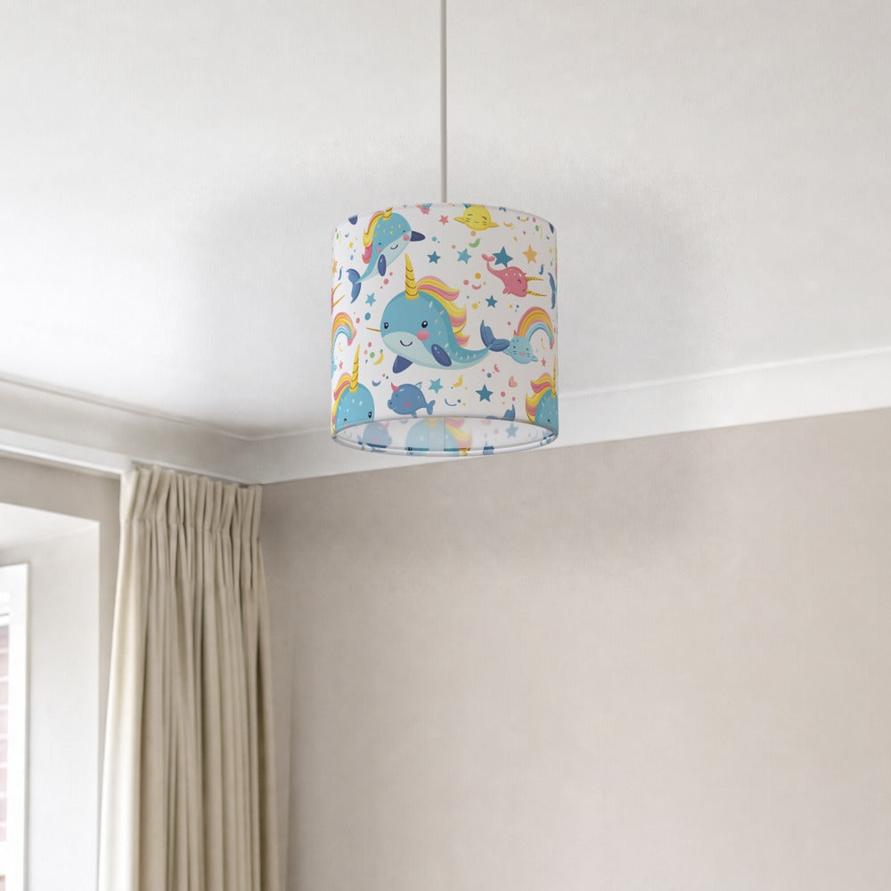 Narwhal Rainbow Stars lampshade