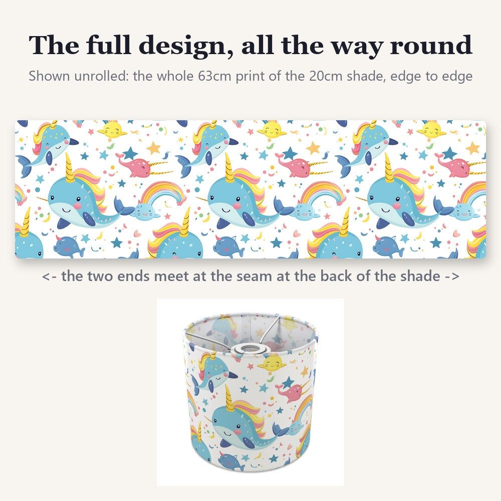 Narwhal Rainbow Stars lampshade
