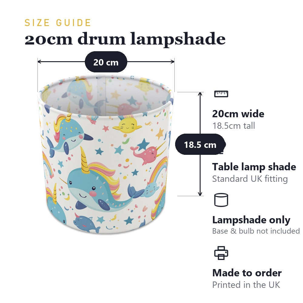 Narwhal Rainbow Stars lampshade