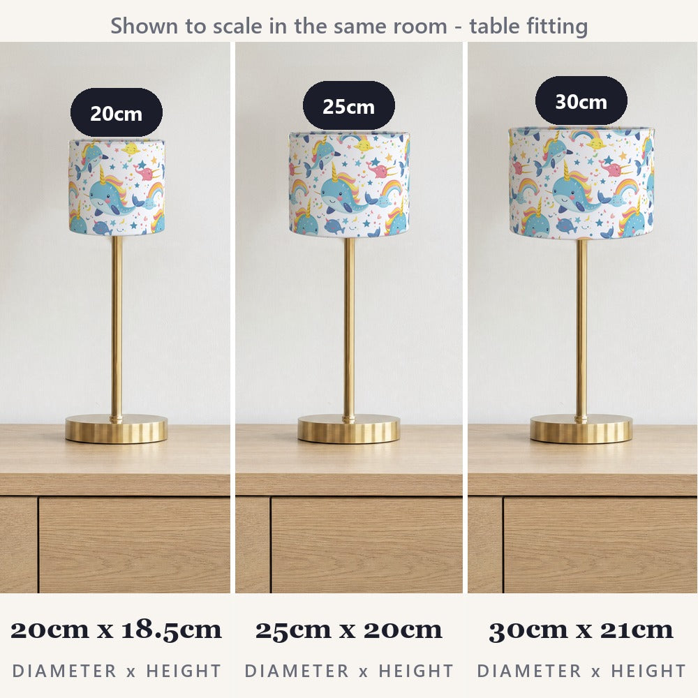 Narwhal Rainbow Stars lampshade
