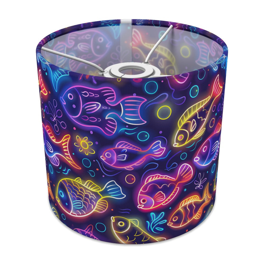 Neon Fish on Dark lampshade - 20cm Ceiling