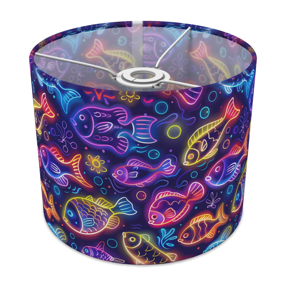 Neon Fish on Dark lampshade - 25cm Ceiling