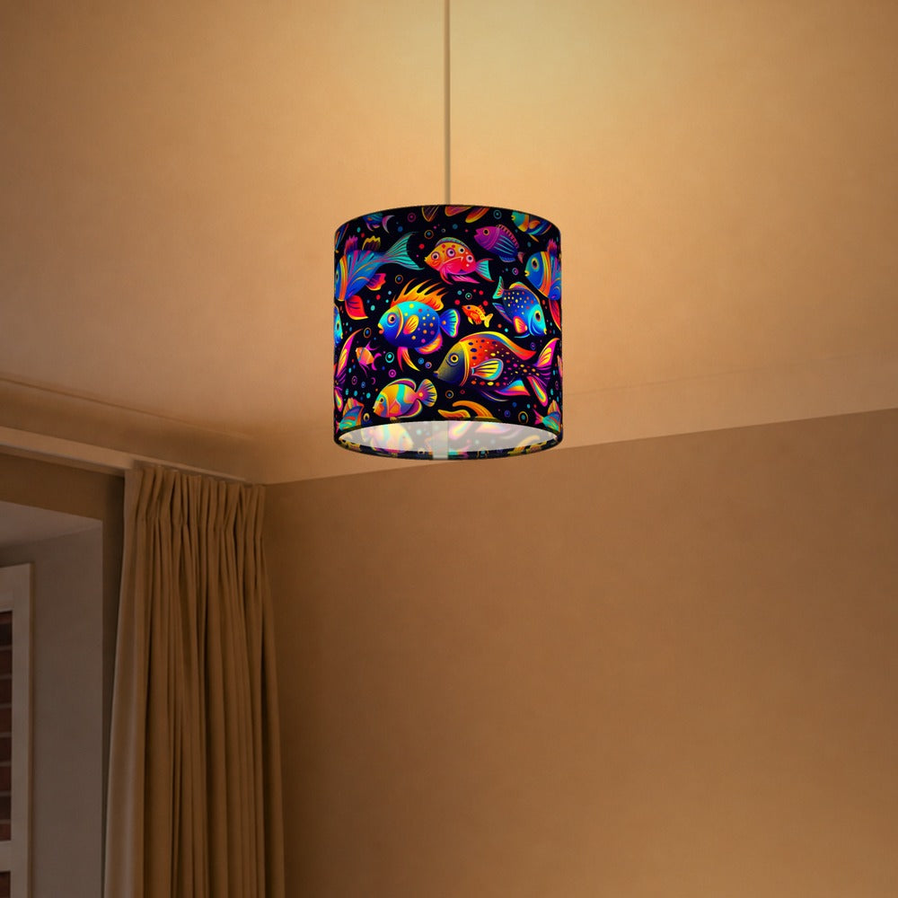 Tropical Fish and Bubbles lampshade