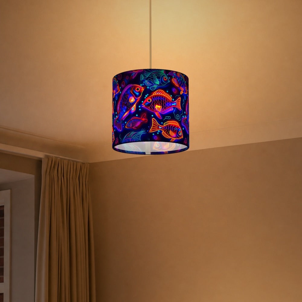 Vibrant Neon Fish lampshade