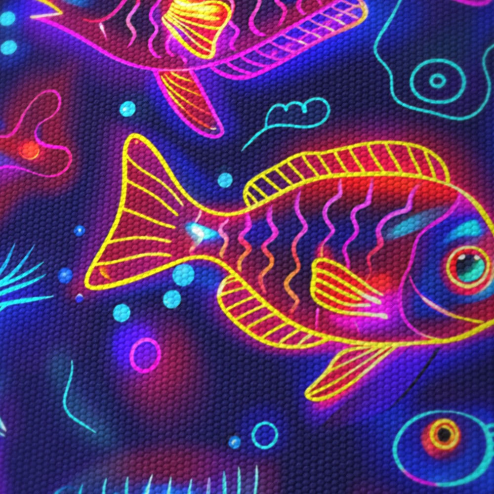 Vibrant Neon Fish lampshade