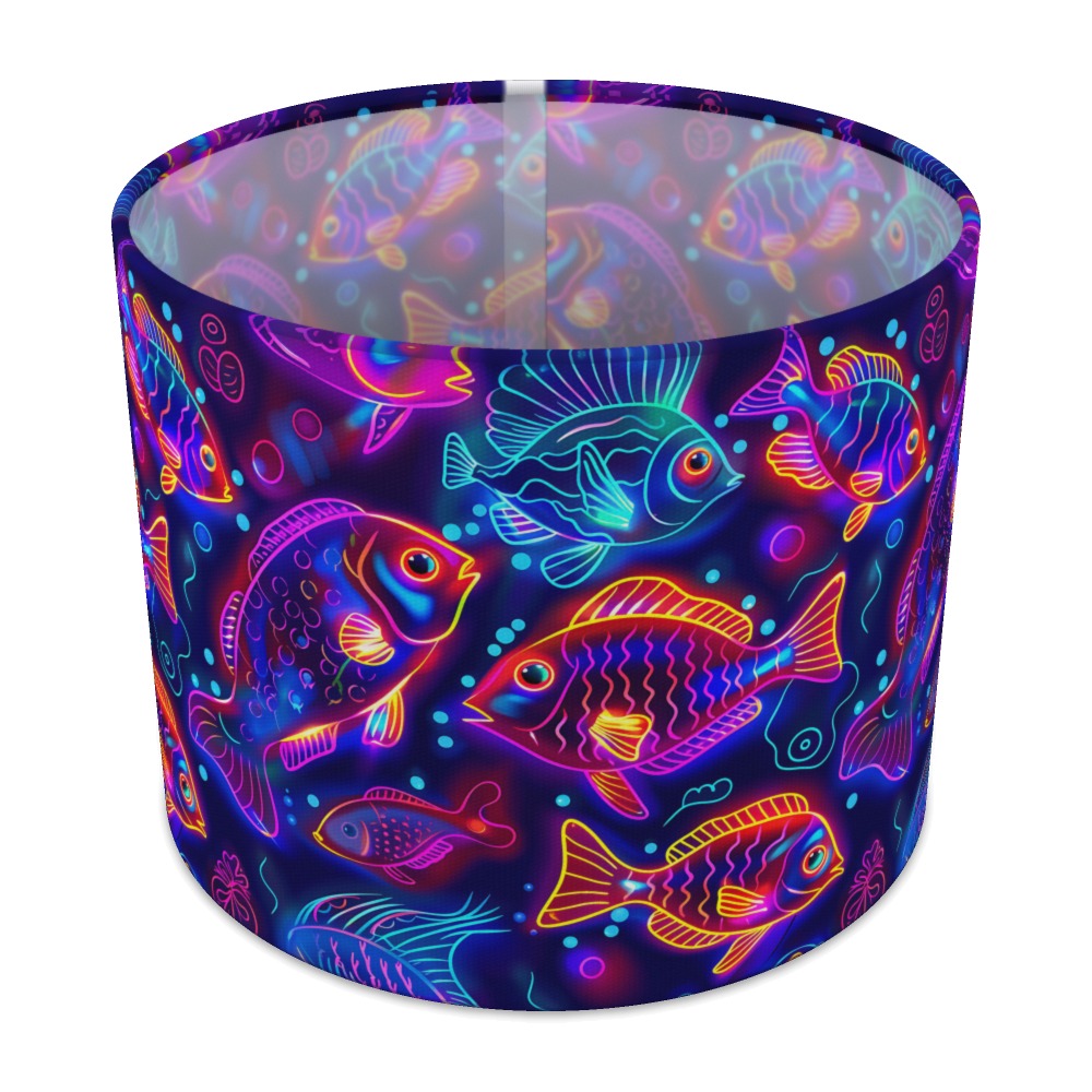 Vibrant Neon Fish lampshade - 25cm Table