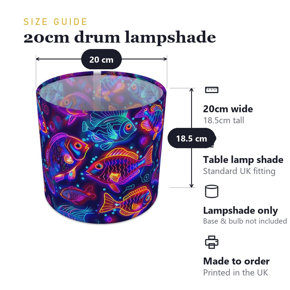 Vibrant Neon Fish lampshade
