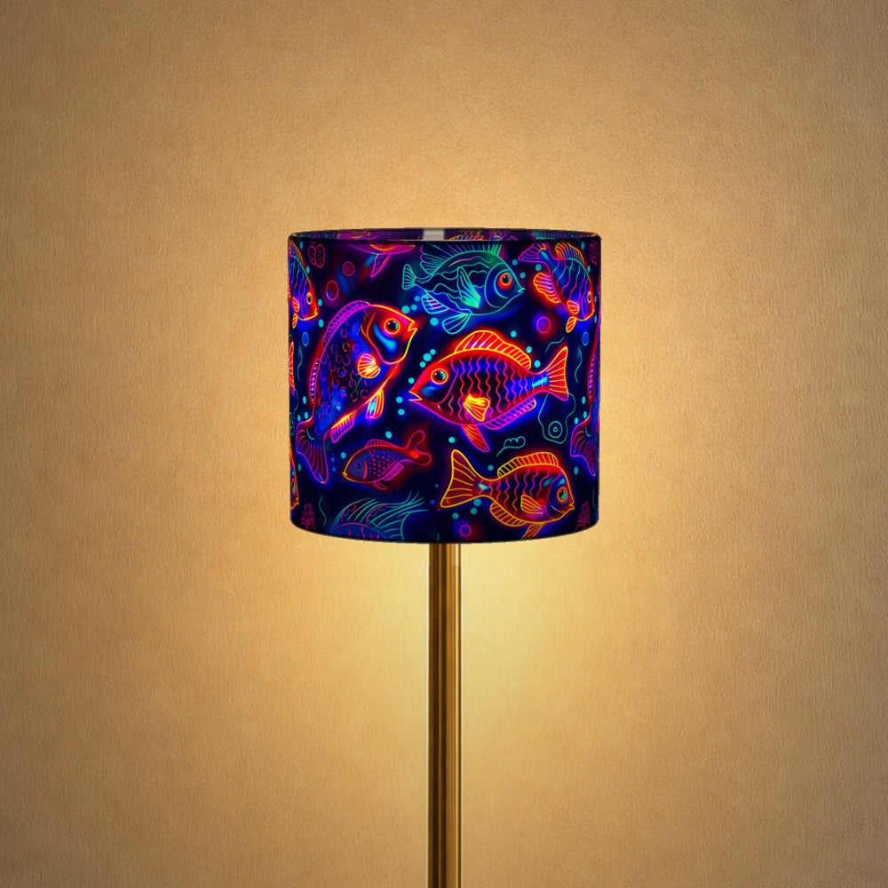 Vibrant Neon Fish lampshade
