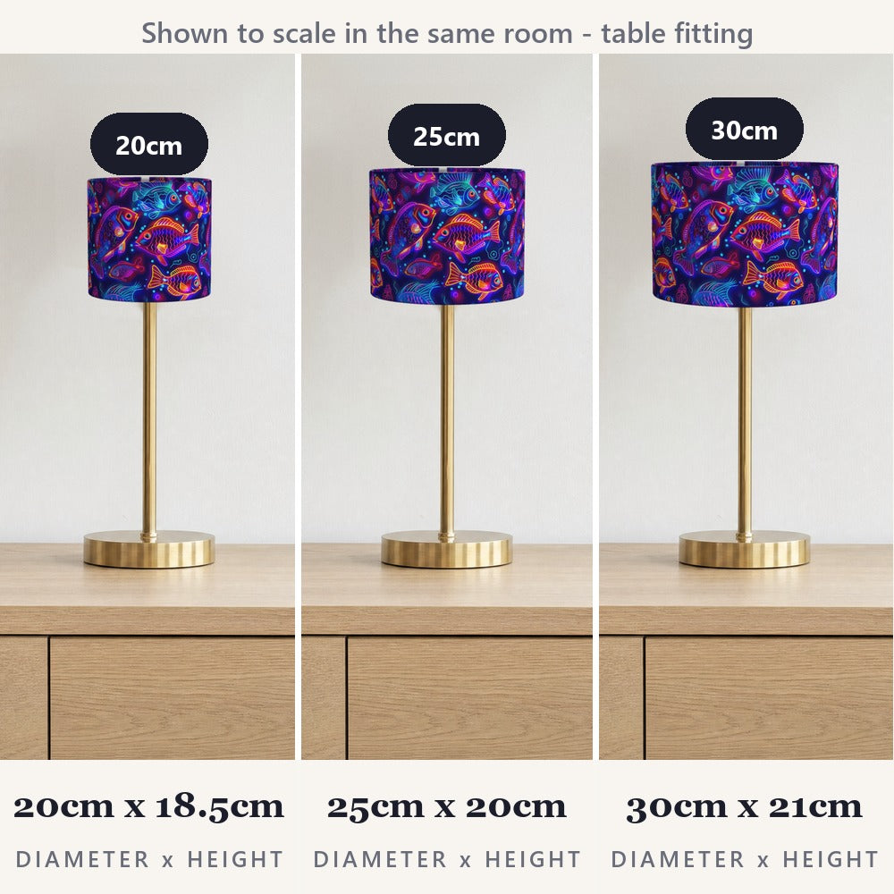 Vibrant Neon Fish lampshade