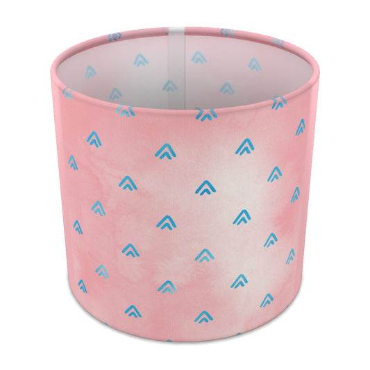 Pink and Blue Geometric Pattern lampshade - 20cm Table