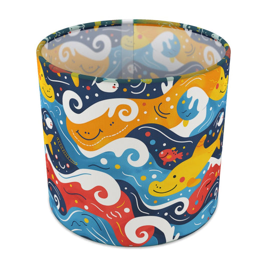 Colourful Waves with Fish lampshade - 20cm Table