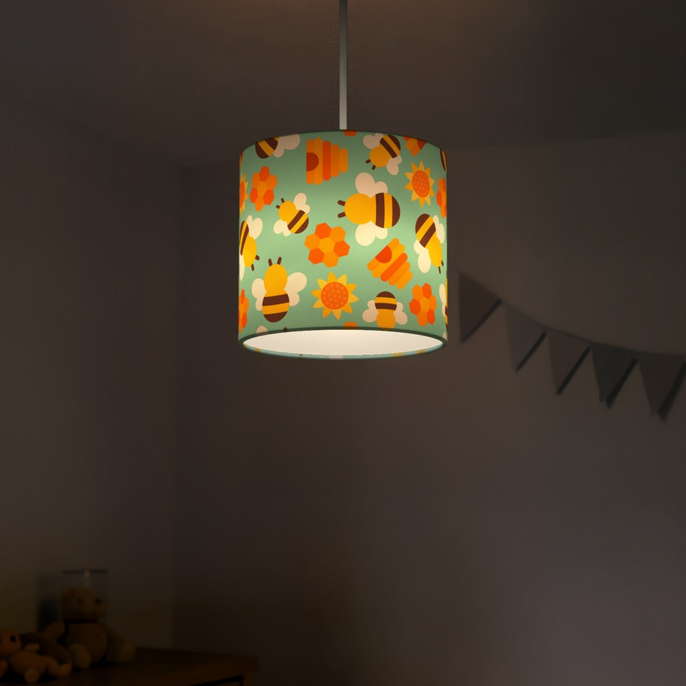 Cute Bees and Honeycomb lampshade