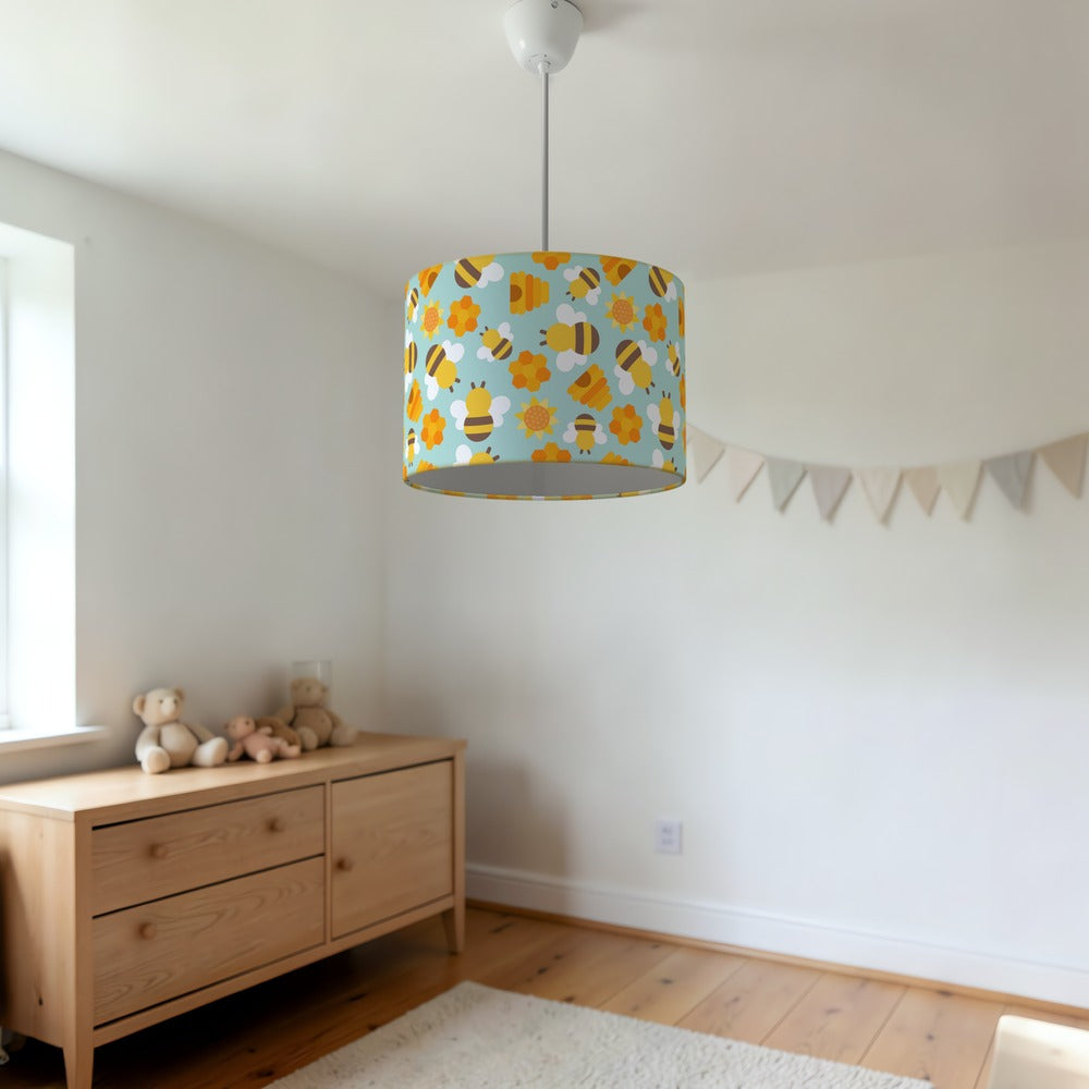 Cute Bees and Honeycomb lampshade