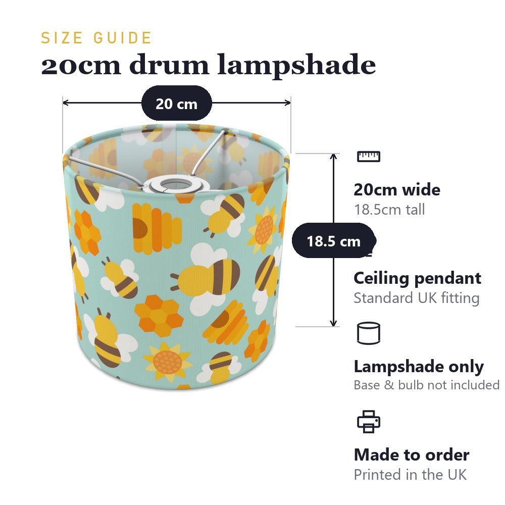 Cute Bees and Honeycomb lampshade