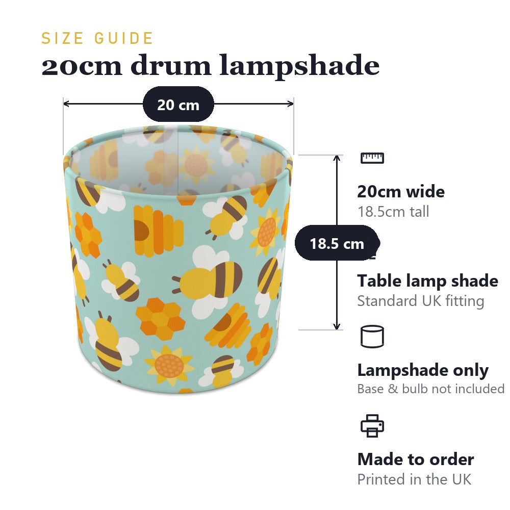 Cute Bees and Honeycomb lampshade