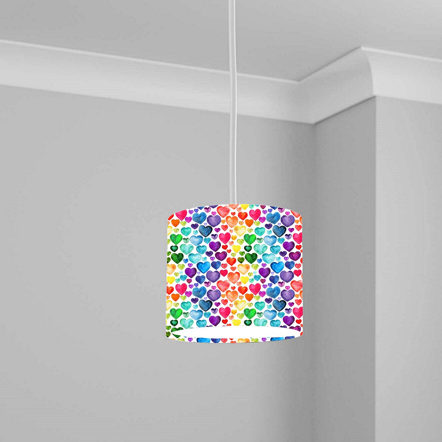 Colorful Hearts Pattern Ceiling Lampshade Lightshade for Nursery - 20cm x 18.5cm