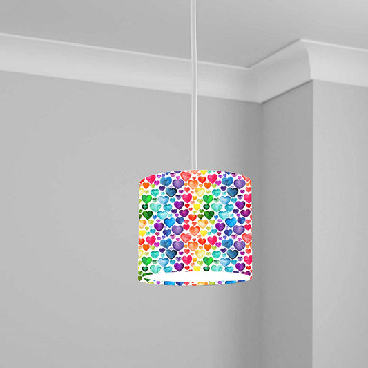 Colorful Hearts Pattern Ceiling Lampshade Lightshade for Nursery - 20cm x 18.5cm