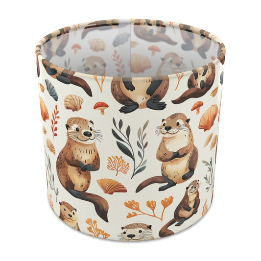 Playful Otters with Foliage lampshade - 20cm Table