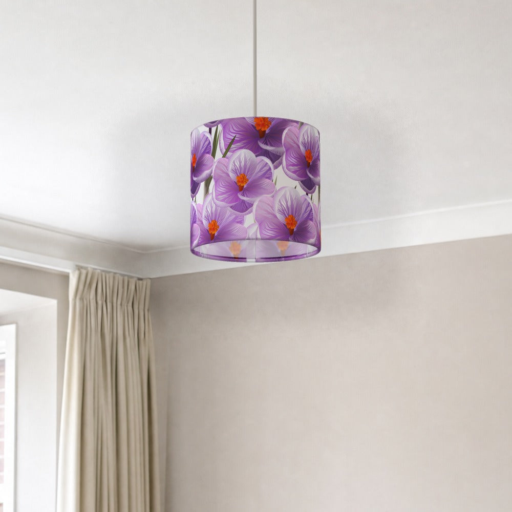 Purple Floral Hibiscus lampshade