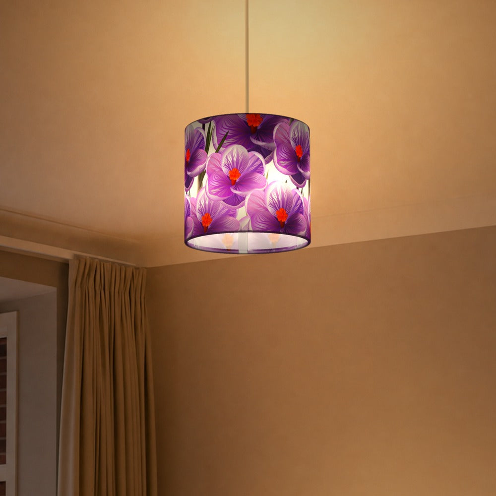 Purple Floral Hibiscus lampshade