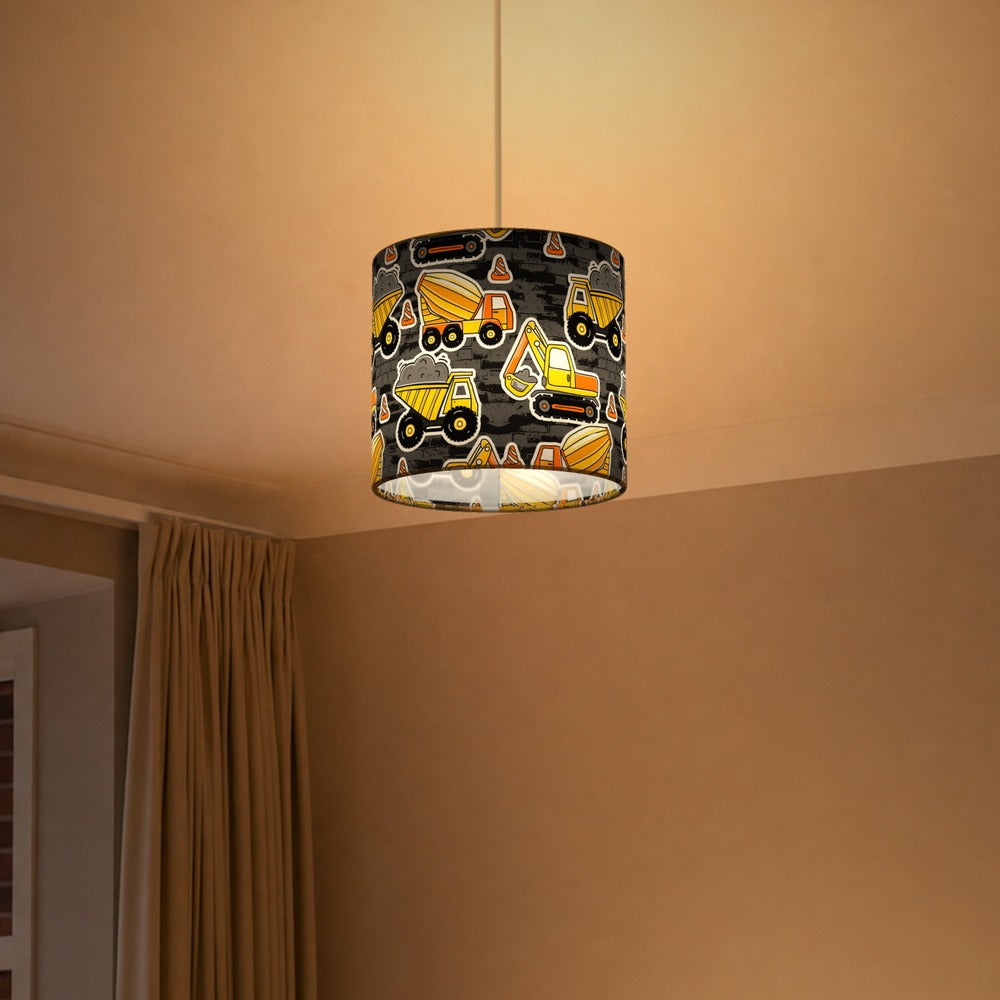 Blue Construction Vehicle Pattern lampshade