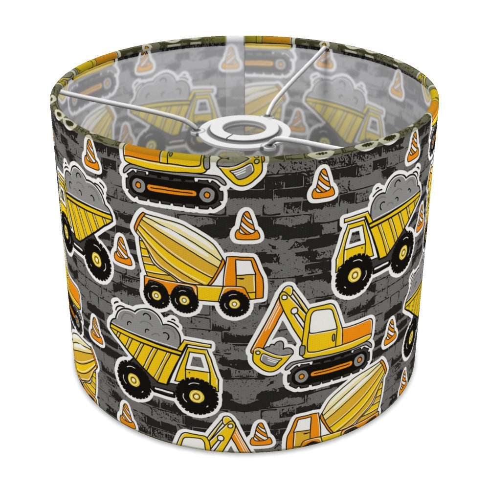 Blue Construction Vehicle Pattern lampshade - 25cm Ceiling