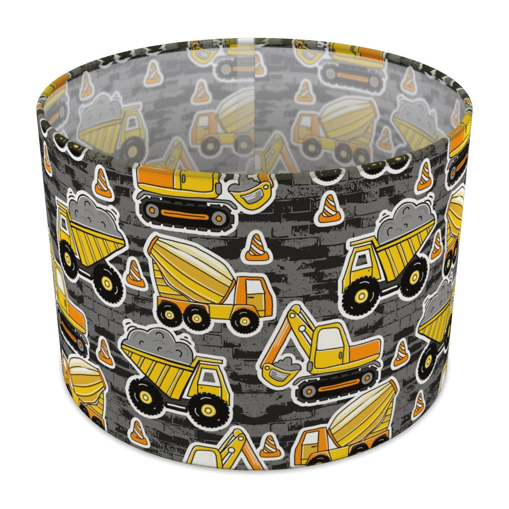 Blue Construction Vehicle Pattern lampshade - 30cm Table