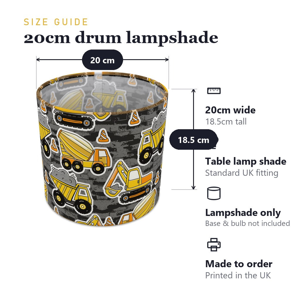 Blue Construction Vehicle Pattern lampshade
