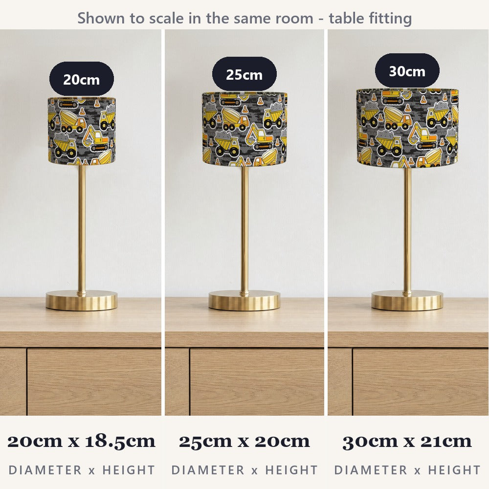 Blue Construction Vehicle Pattern lampshade