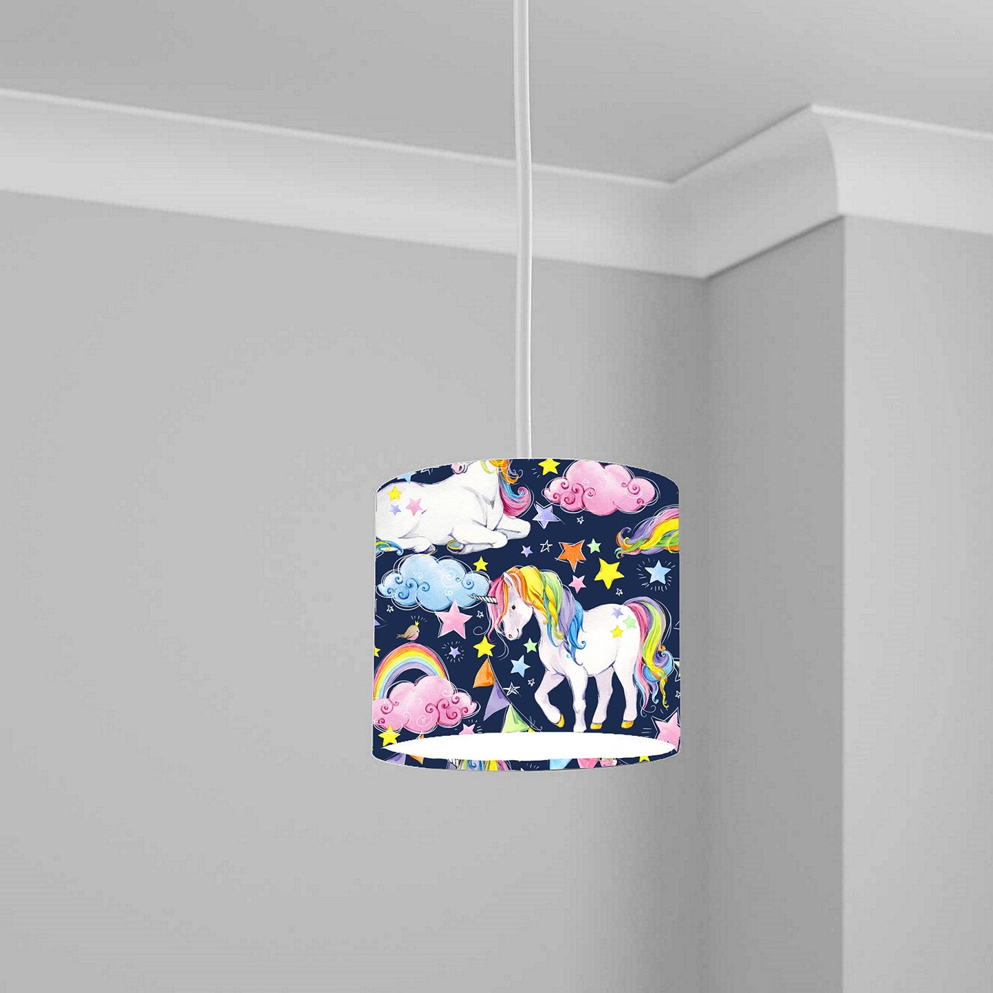 Magical Unicorn and Pink Cloud Ceiling Lampshade Lightshade for Kids' Room - 20cm x 18.5cm