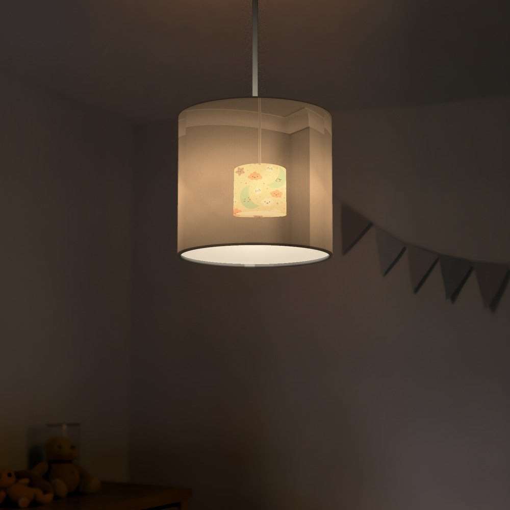 Pastel Moon and Cloud Pattern lampshade