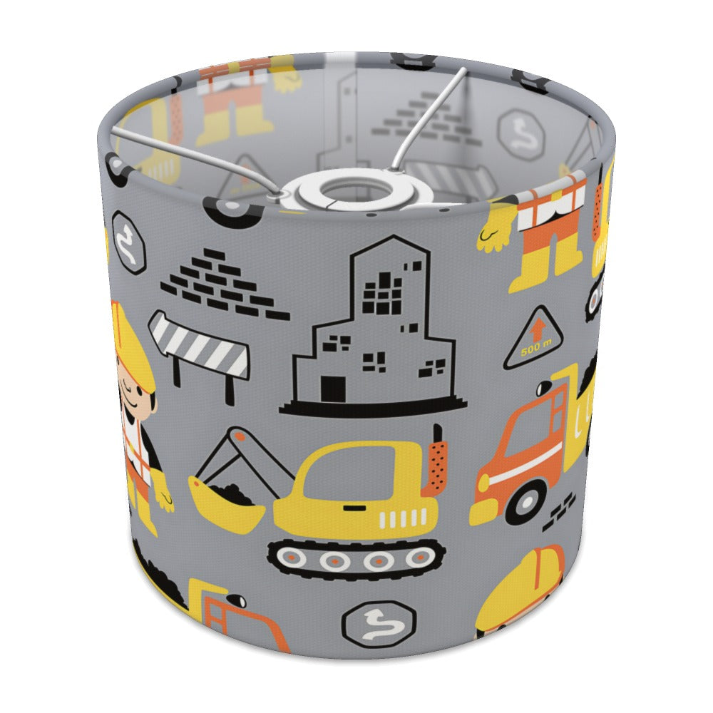 Multicoloured Construction Digger Builder lampshade - 20cm Ceiling