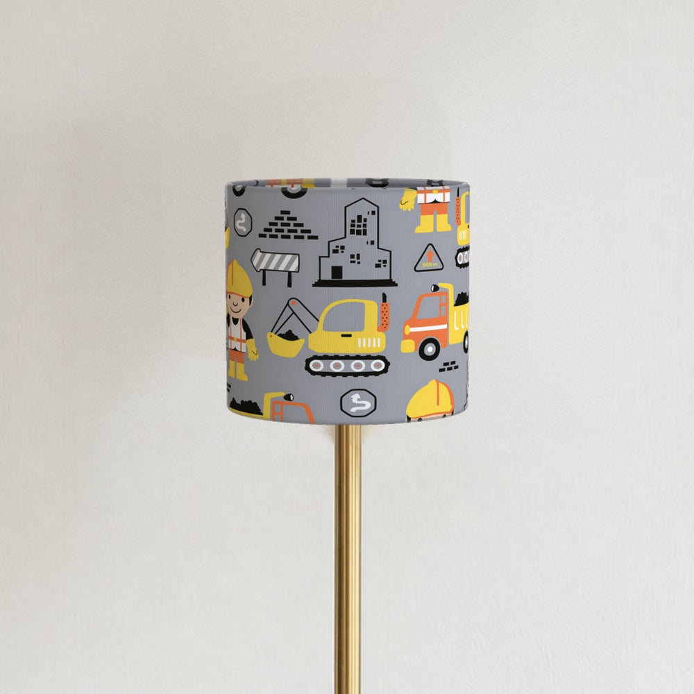 Multicoloured Construction Digger Builder lampshade