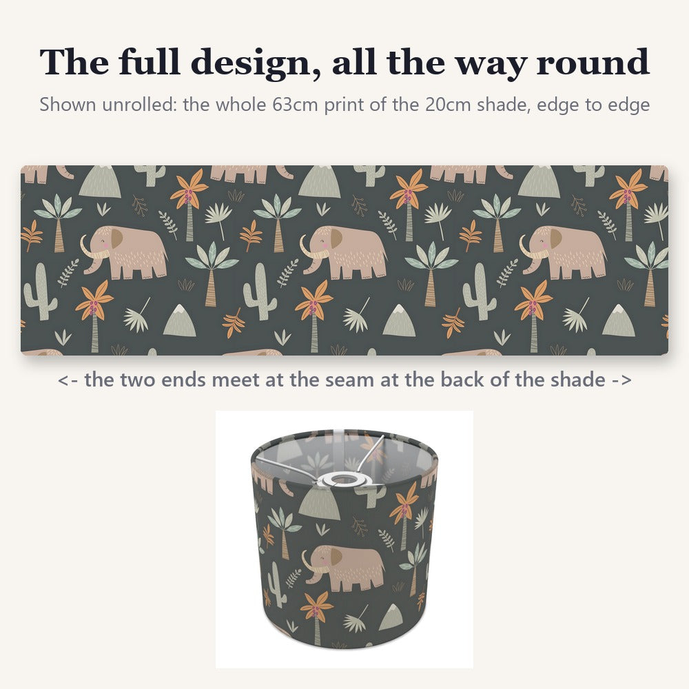 Jungle Safari Elephant Pattern lampshade