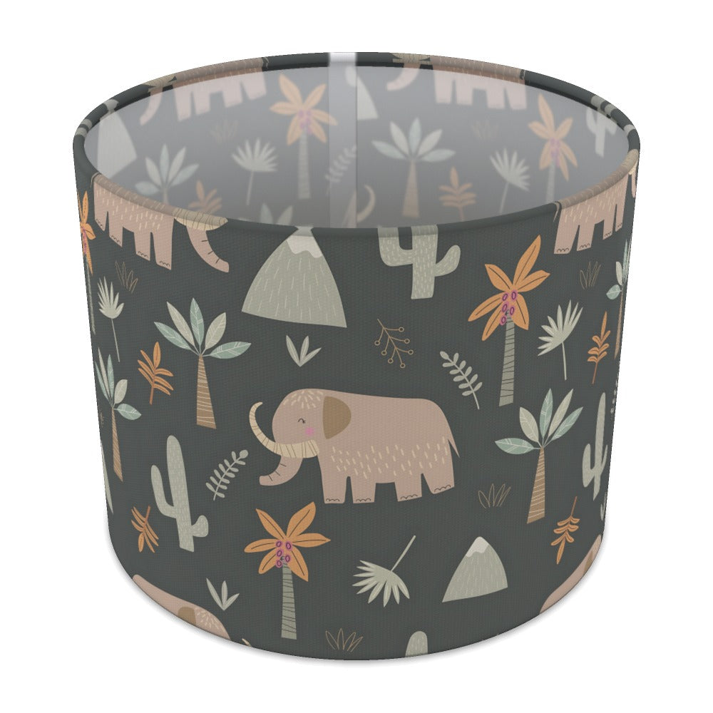 Jungle Safari Elephant Pattern lampshade - 25cm Table