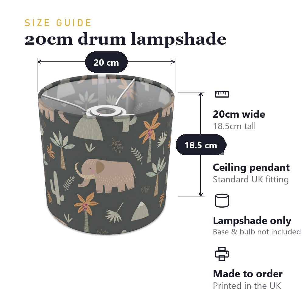 Jungle Safari Elephant Pattern lampshade