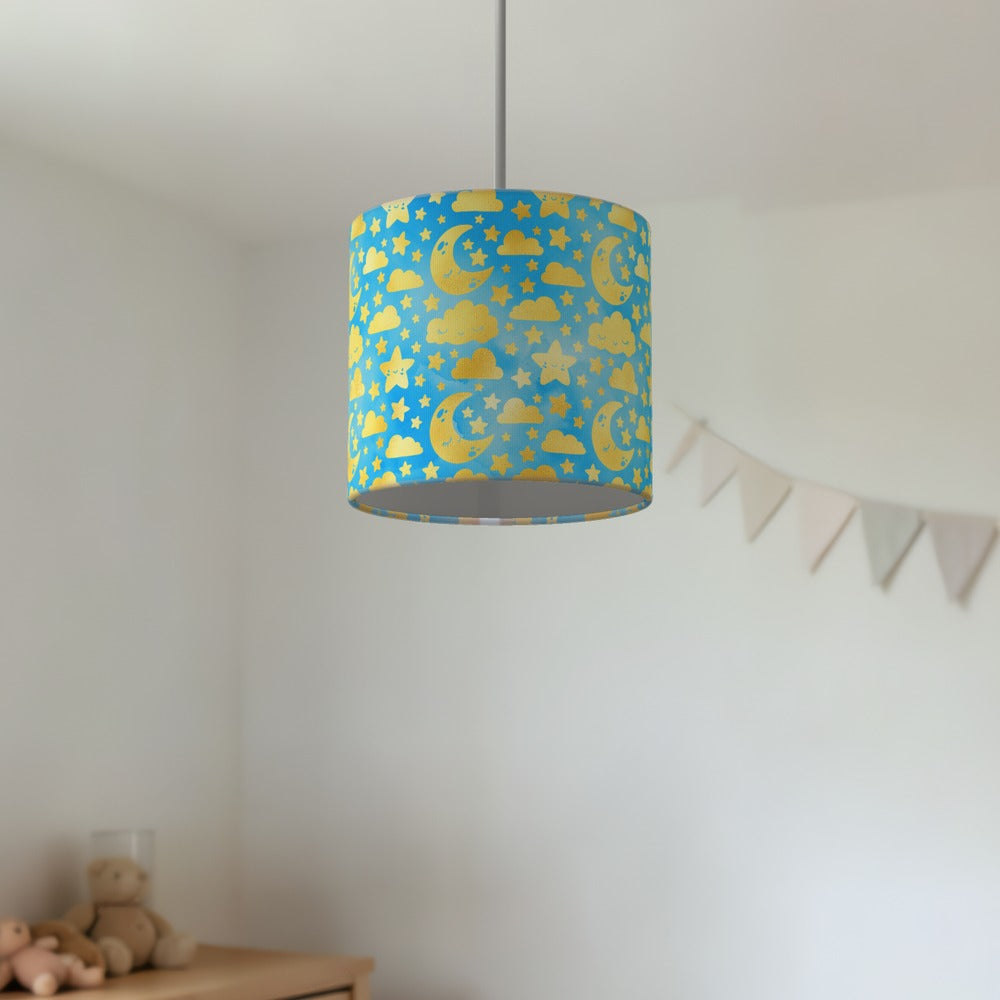 Gold Moon and Stars lampshade