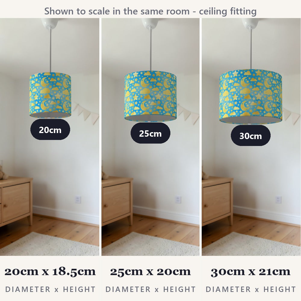 Gold Moon and Stars lampshade