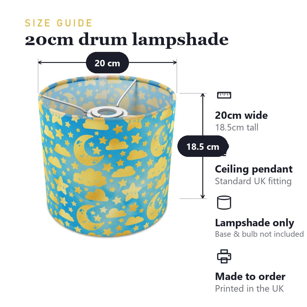 Gold Moon and Stars lampshade