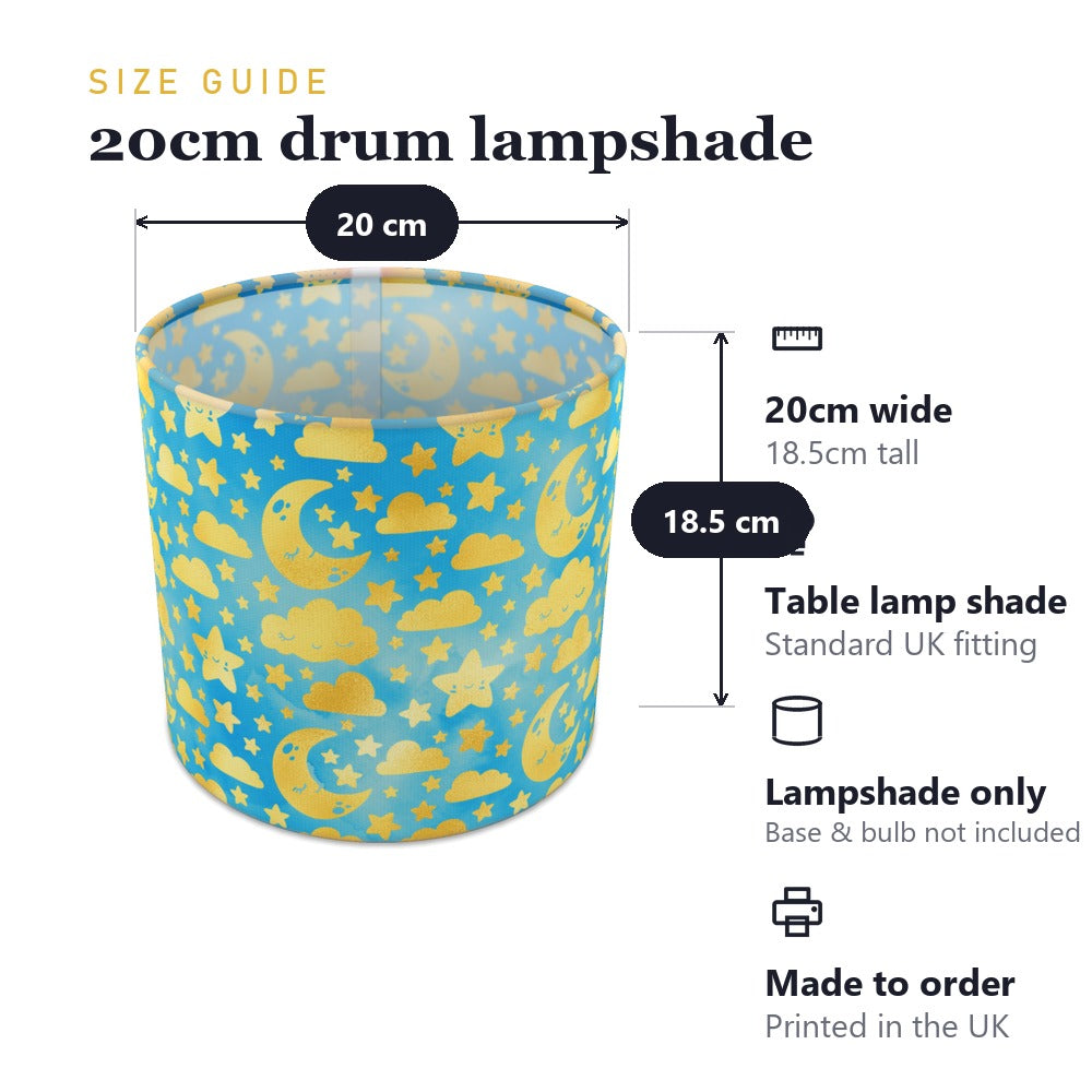 Gold Moon and Stars lampshade