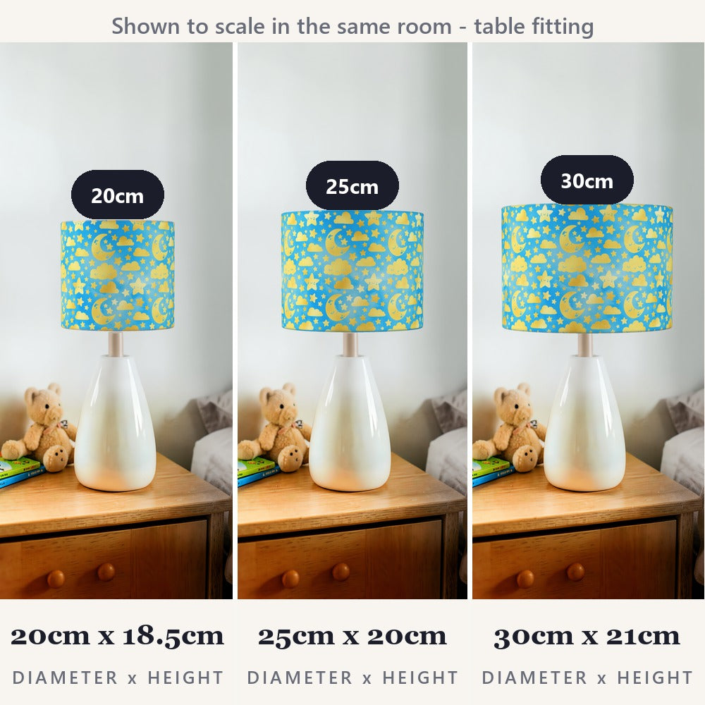 Gold Moon and Stars lampshade