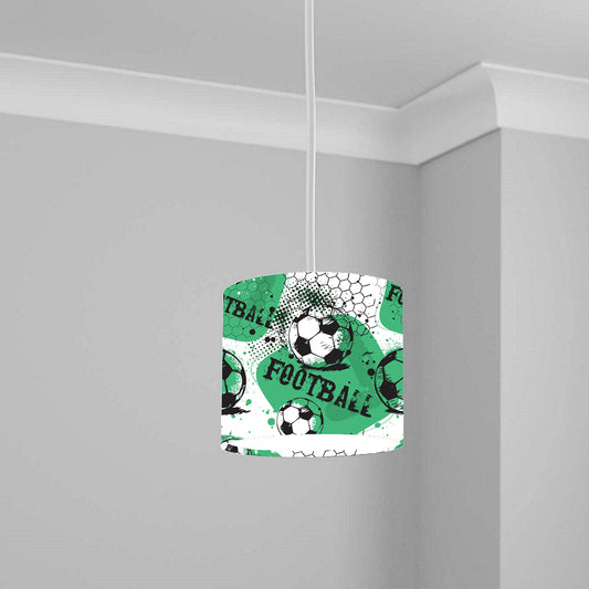 Green Soccer Football Ceiling Lampshade Lightshade for Nursery - 20cm x 18.5cm