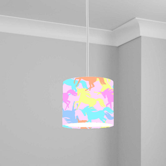 Pastel Unicorn Pattern Ceiling Lampshade Lightshade for Kids' Room - 20cm x 18.5cm