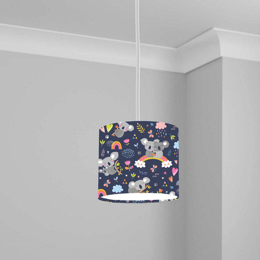 Playful Koala Rainbow Pattern Ceiling Lampshade Lightshade for Kids Room - 20cm x 18.5cm
