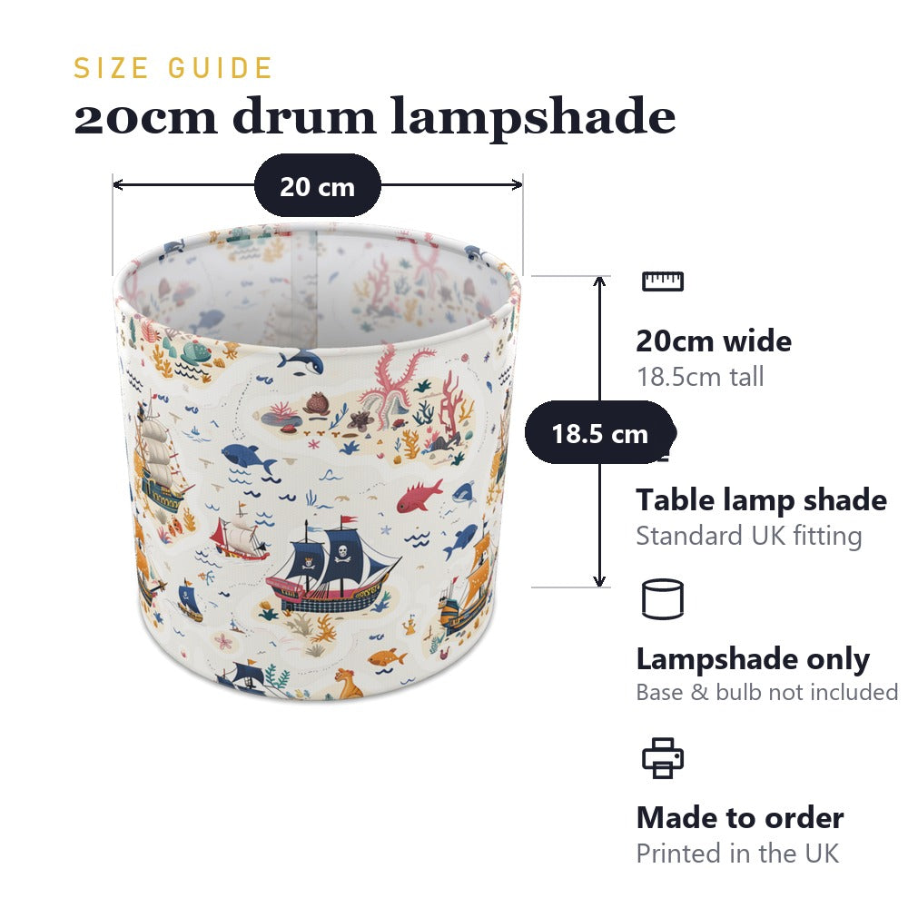 Colourful Ships and Sea Life lampshade