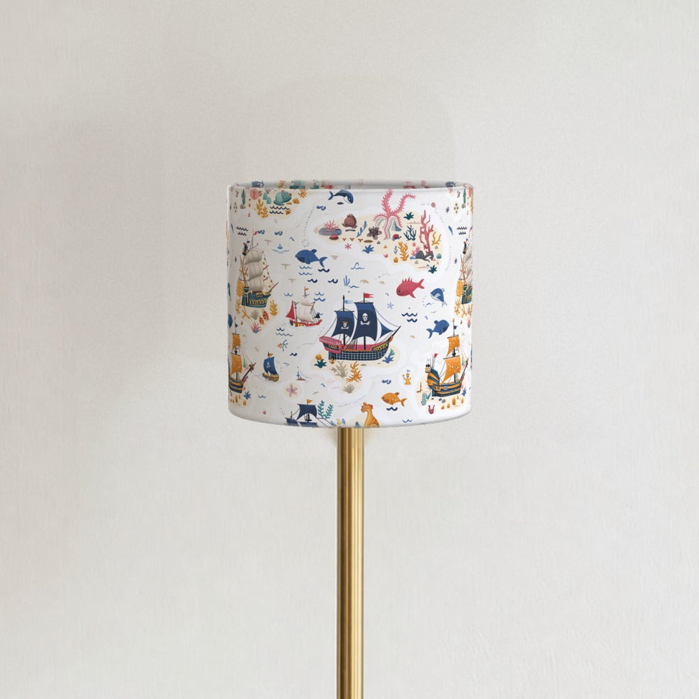 Colourful Ships and Sea Life lampshade