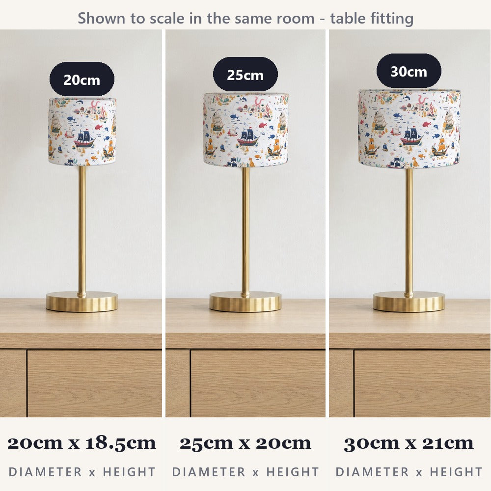 Colourful Ships and Sea Life lampshade